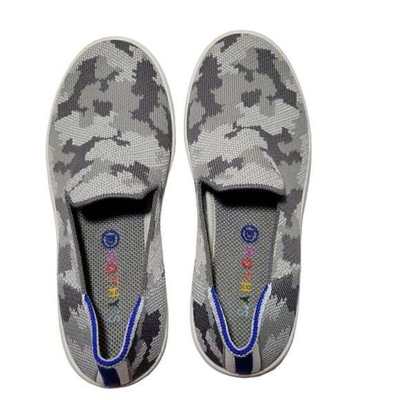 Rothy's Sneakers Youth Kids Size 4 Gray Camo Recycled Slip On Comfort Shoe EUC - Picture 14 of 14
